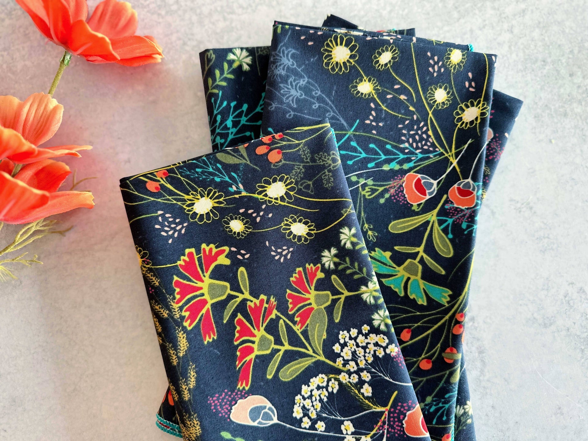 Dot and Army - Pretty Peacock Cloth Napkins, set of four: Everyday