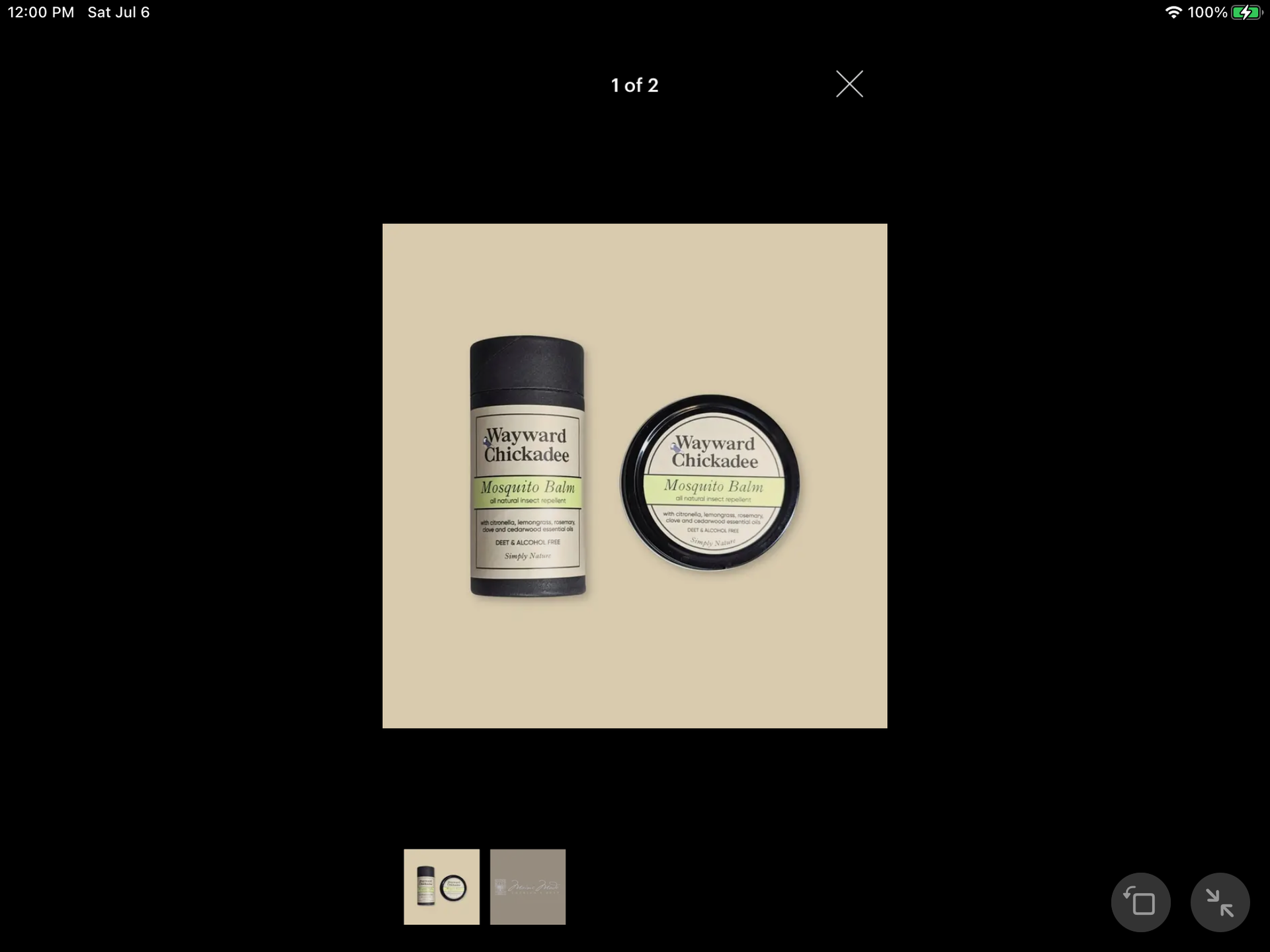 Wayward chickadee mosquito balm