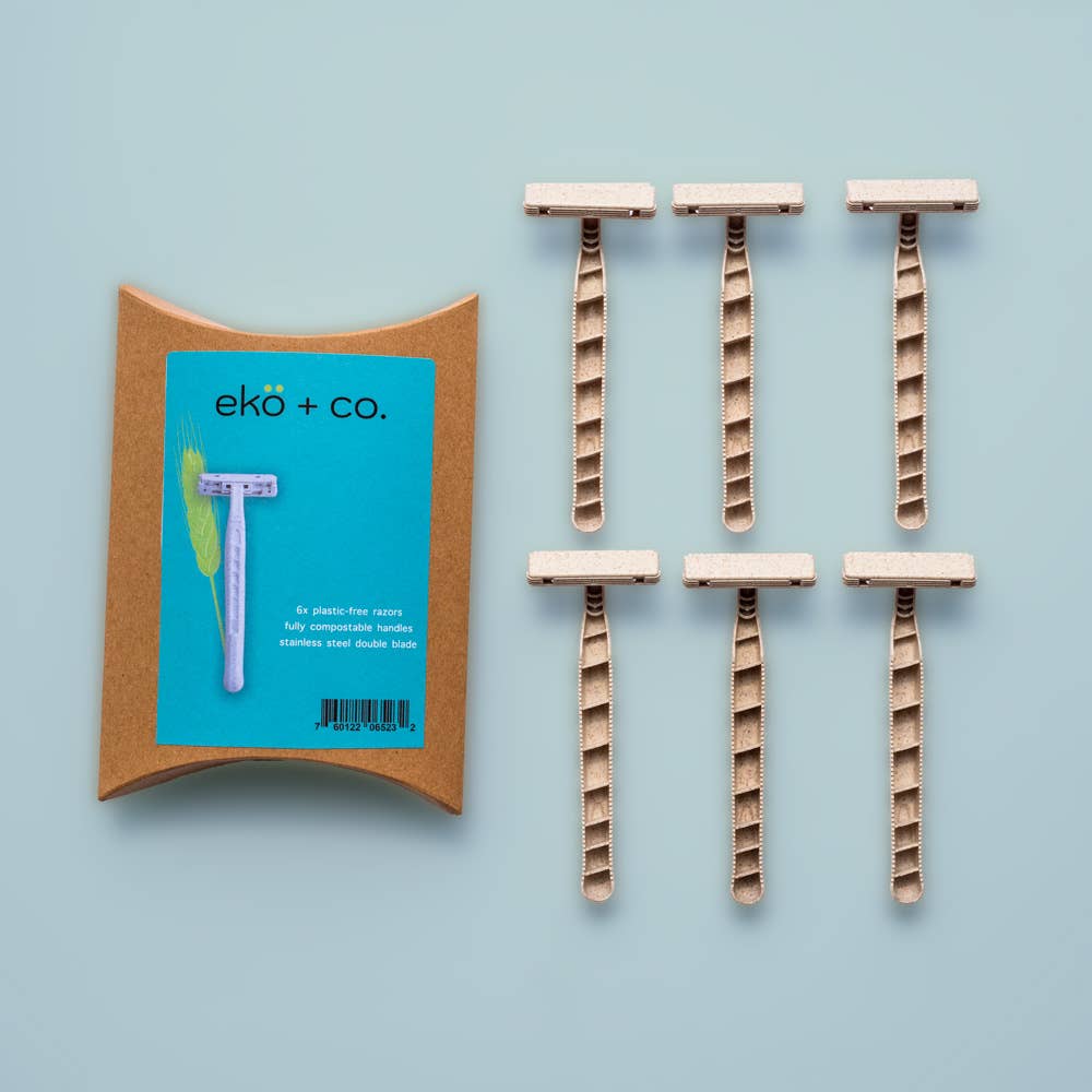 Biodegradable Wheat Straw Razors (Pack of 6)