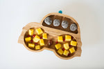 Bamboo Suction Plate for kids - Car Shaped: Green