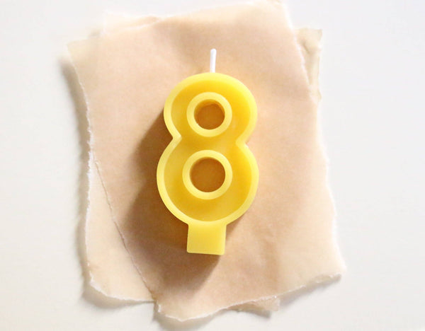Beeswax Number Candles