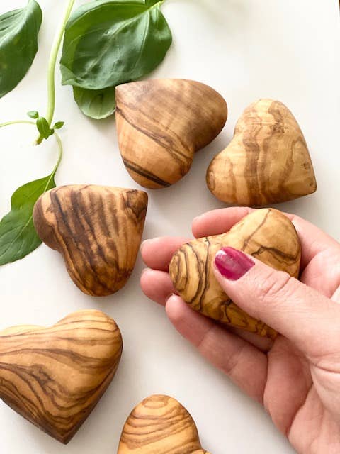 Natural OliveWood - Olive Wood Mini Hearts