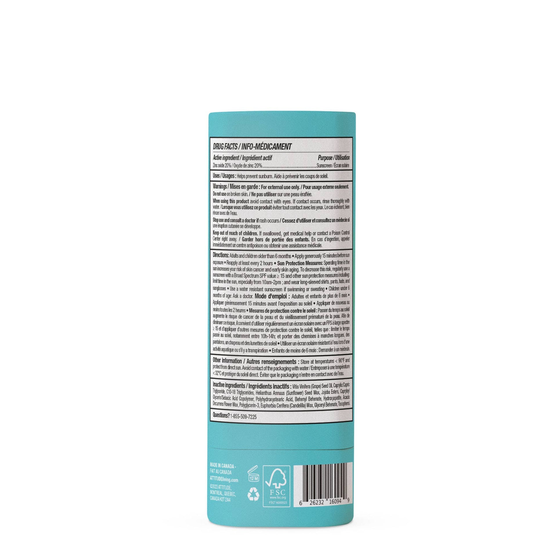 ATTITUDE - Sunly - Sunscreen - Unscented - 30 SPF - 20 g