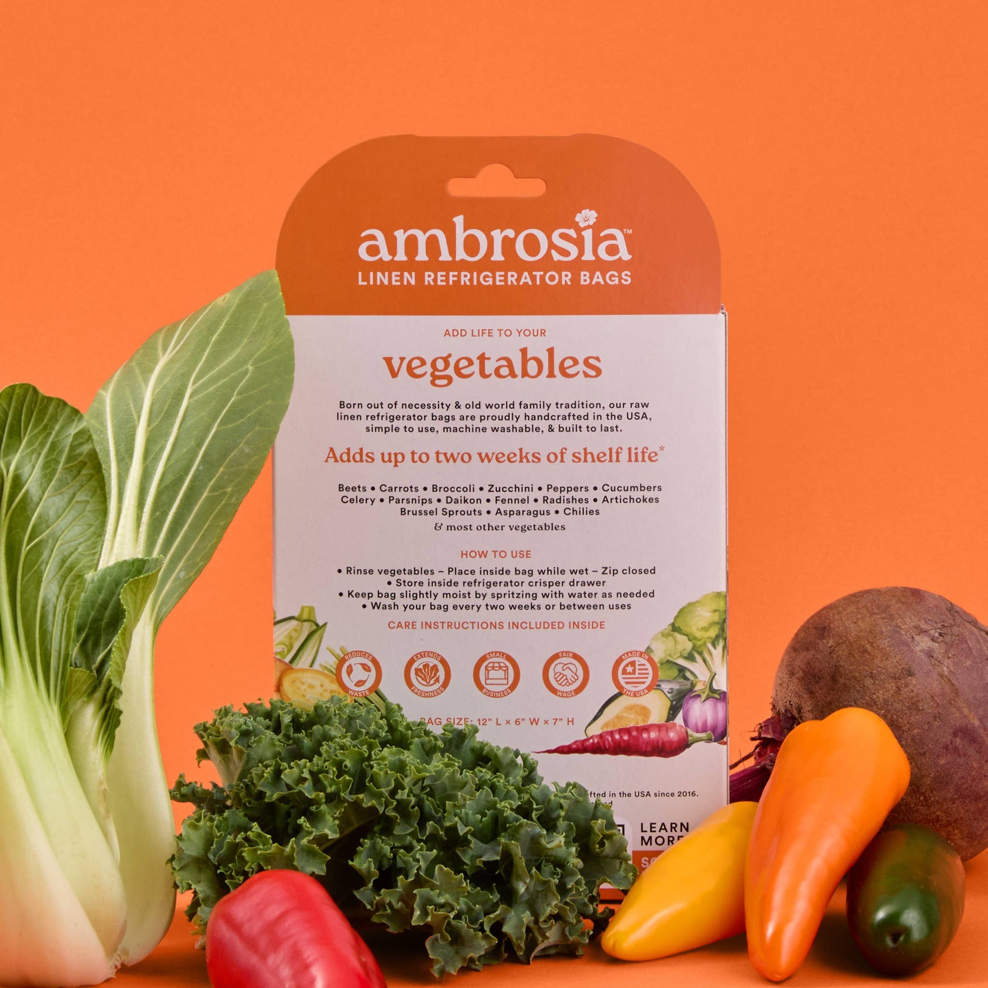 Ambrosia Bag - The Vegetable Bag – Reusable Linen Produce Bag