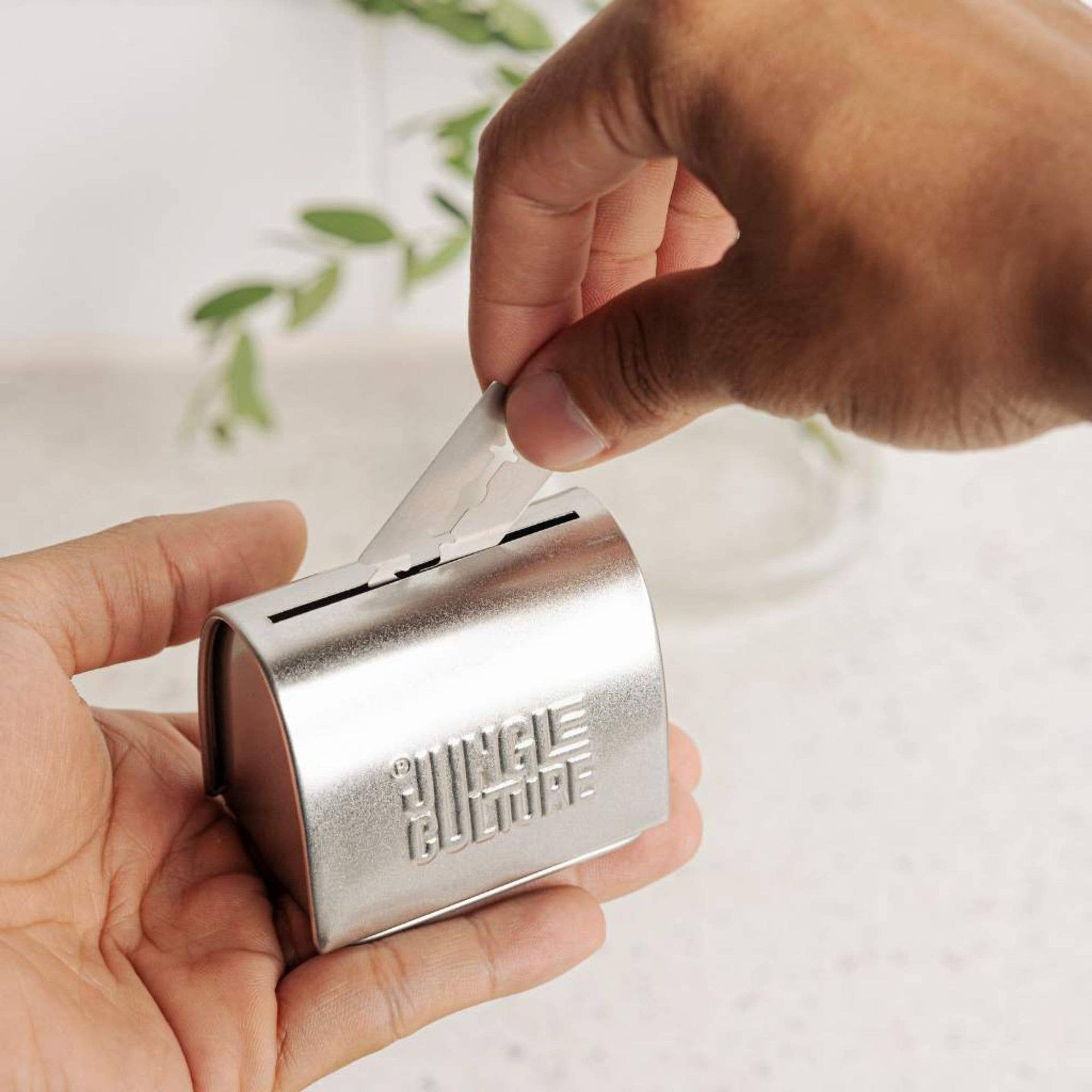 Safety Razor Blade Disposal Tin • Used Blades Storage Bank