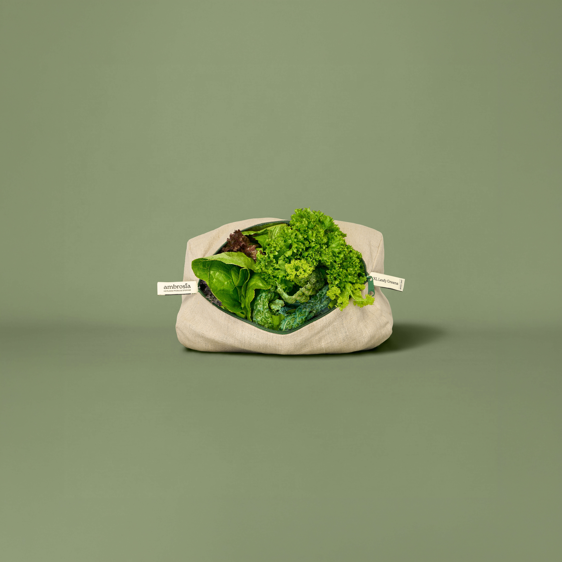 Ambrosia Bag - XL Leafy Greens Bag | Reusable Linen Produce Storage