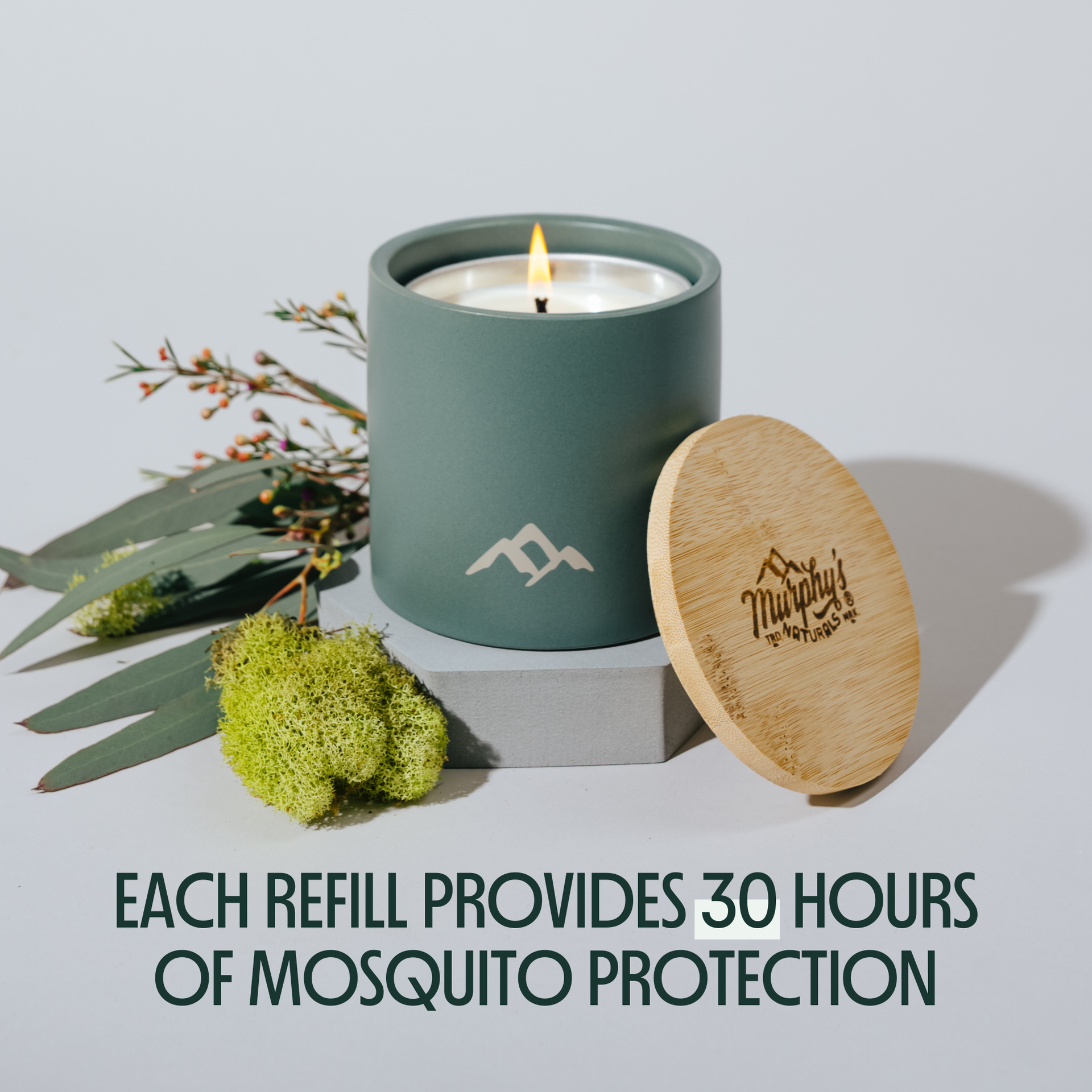 Murphy's Naturals - Refillable Mosquito Repellent Candle- Forest Green