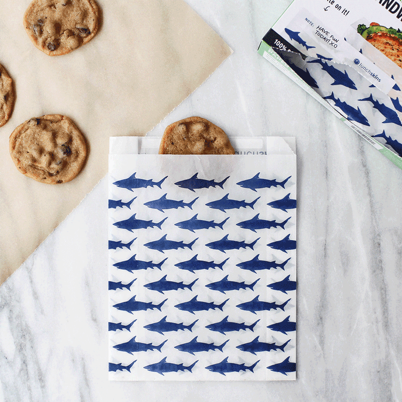 Lunchskins - Recyclable Sandwich Bags 50ct – Shark Print