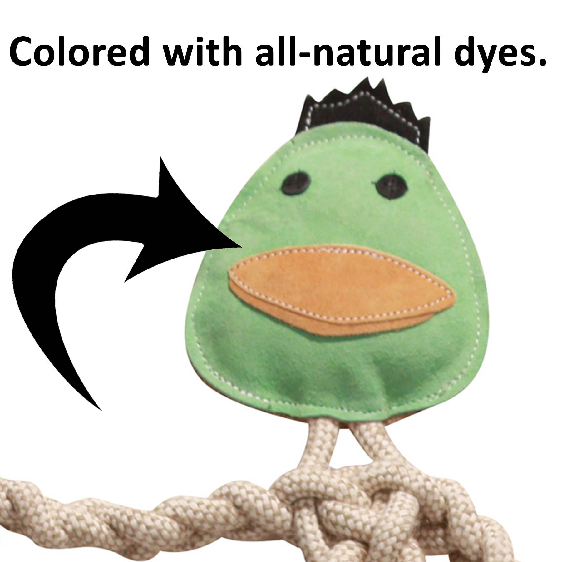 HuggleGroup - Dilly Duck Natural Rope Knottie®, Large (9mm d.) Dog Toy
