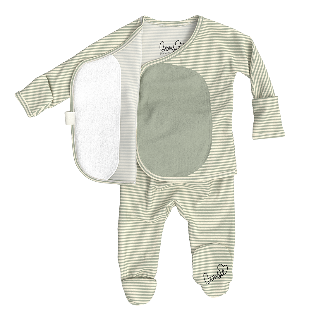 Bonsie Skin to Skin Babywear - Footie - Mint Twist