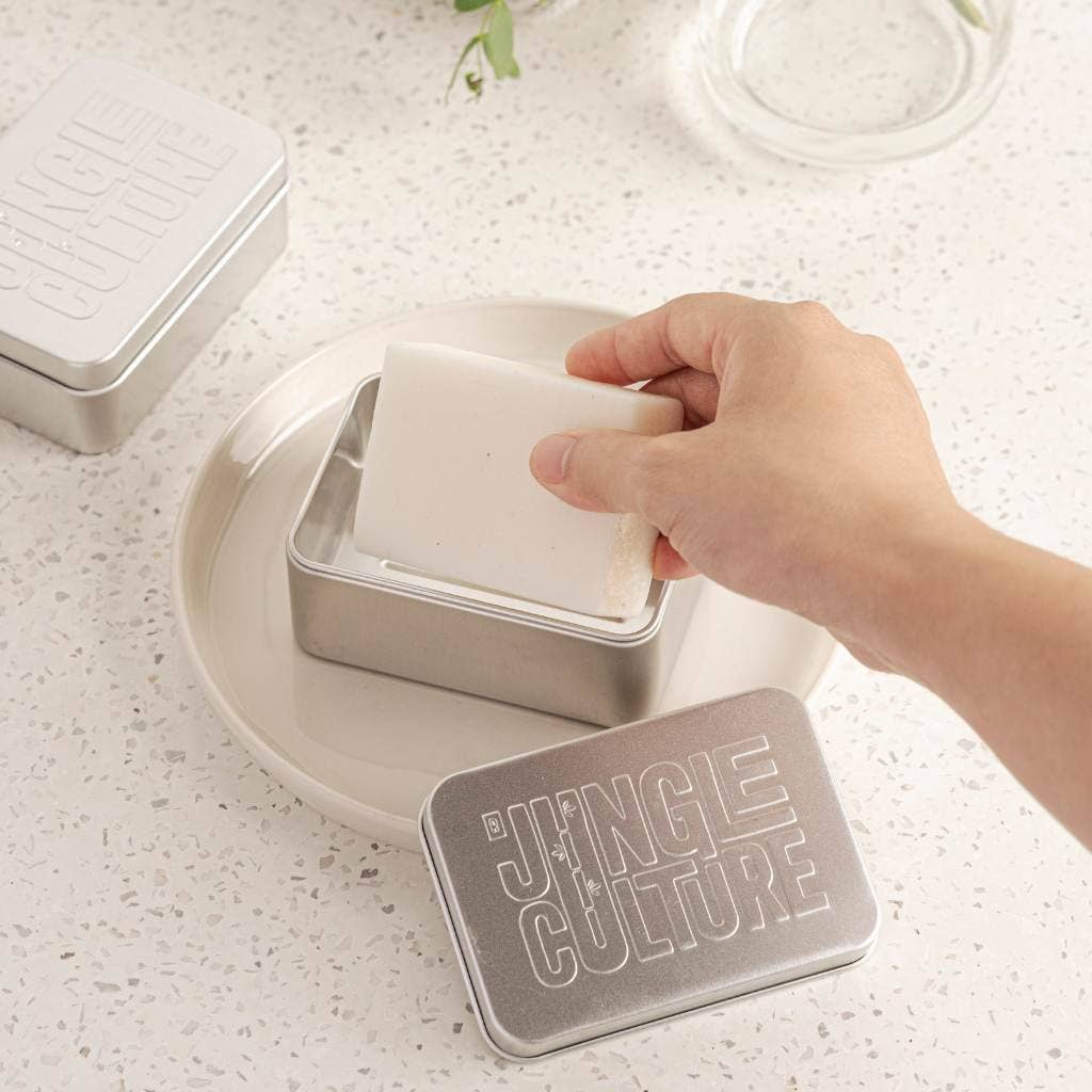 Travel Soap Tin | Metal Soap Storage Container w/ Drip Tray