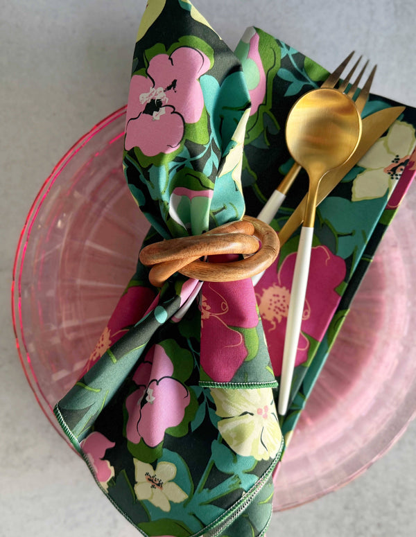 Dot and Army - Flower Bloom Cloth Napkins, set of four