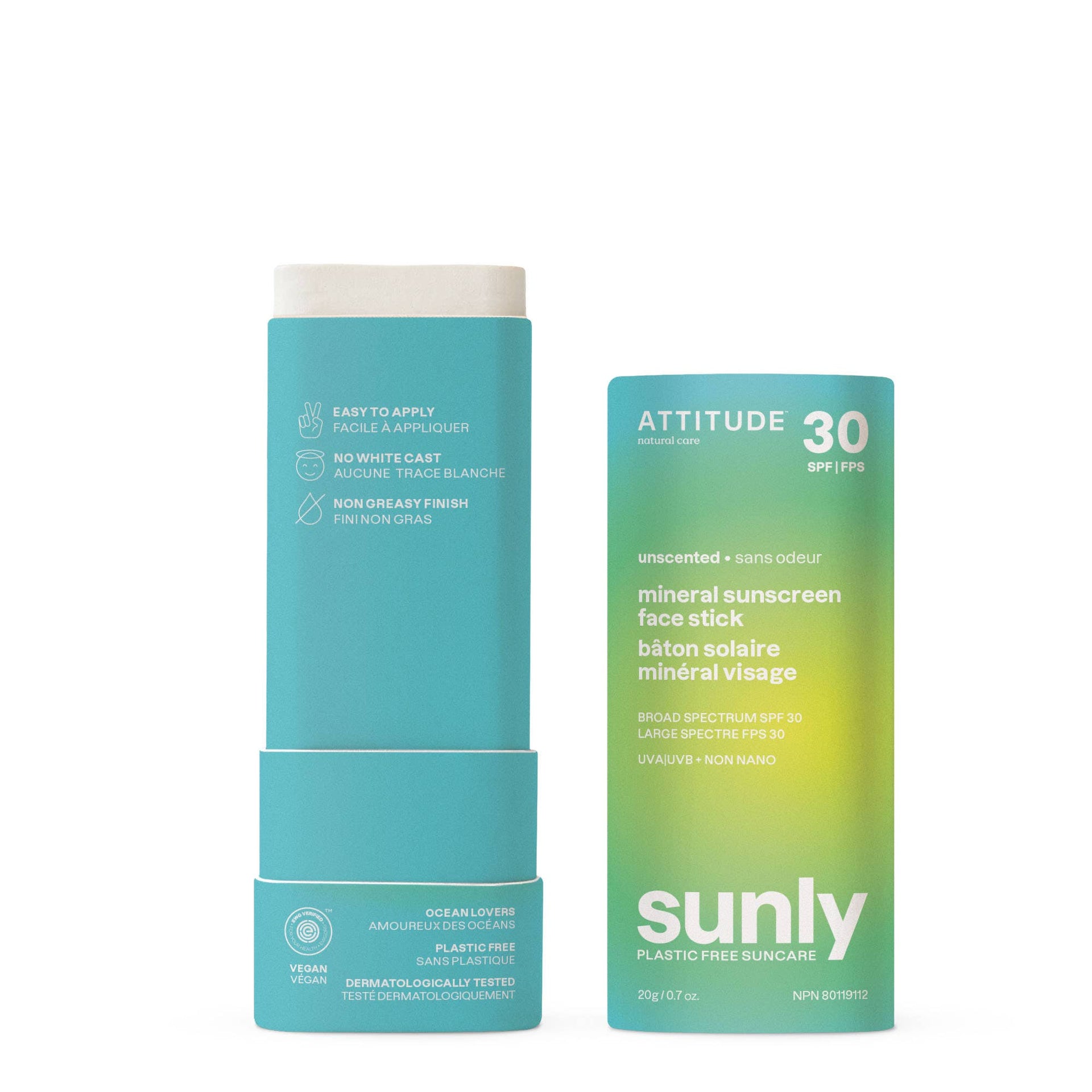 ATTITUDE - Sunly - Sunscreen - Unscented - 30 SPF - 20 g