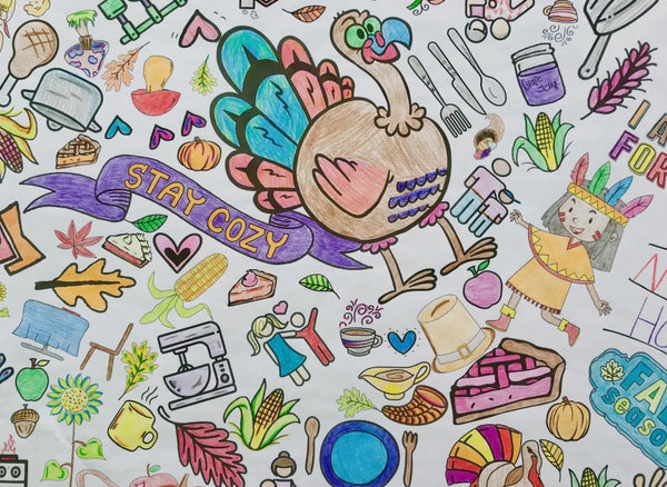 Coloring Tablecloths - Easter Thanksgiving, Christmas, Birthday, Affirmations