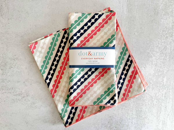 Dot and Army - Matilda Cloth Napkins, set of four