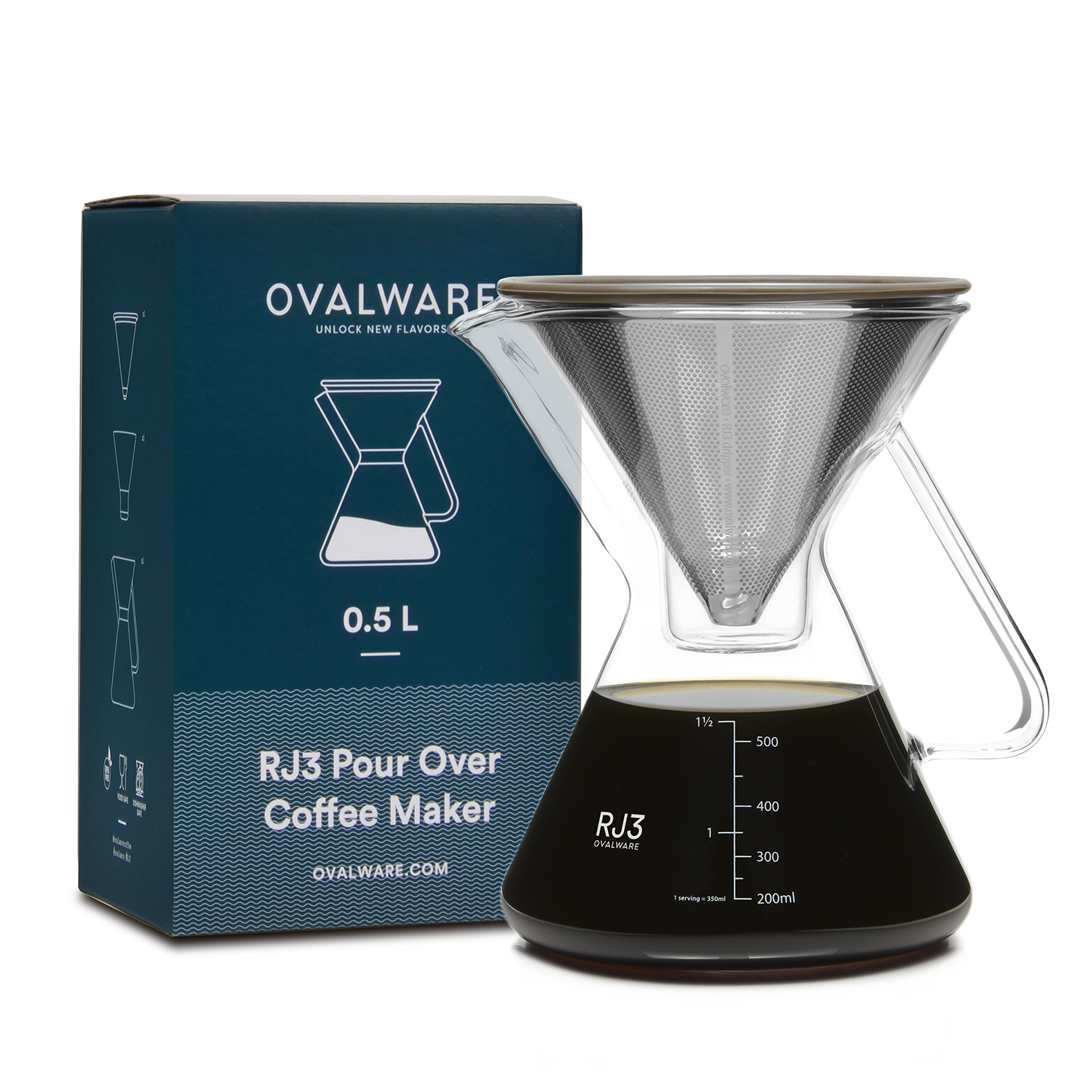 Ovalware - RJ3 Pour Over Coffee Maker with Filter