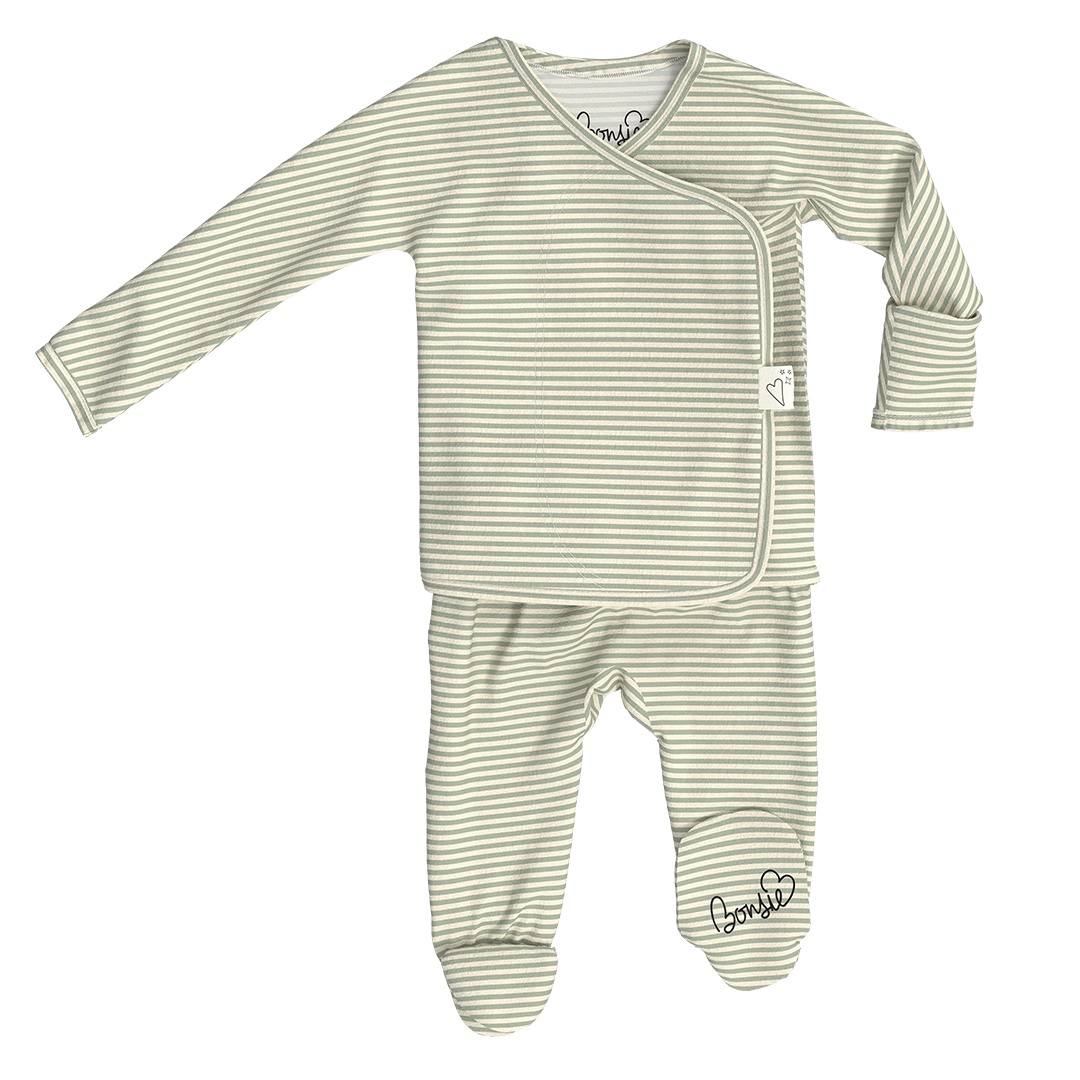 Bonsie Skin to Skin Babywear - Footie - Mint Twist
