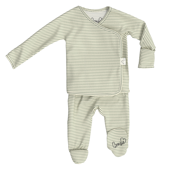Bonsie Skin to Skin Babywear - Footie - Mint Twist