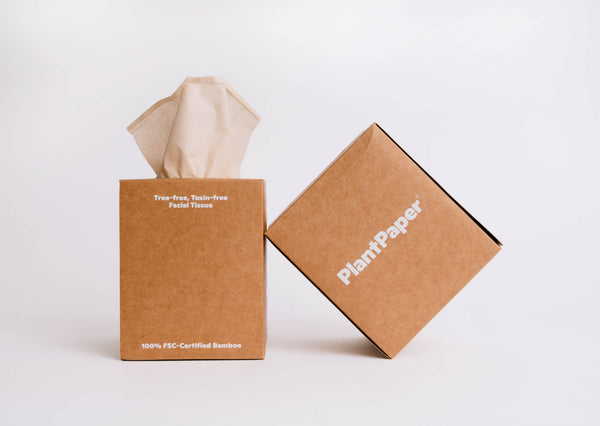 PlantPaper - Unbleached, 3-ply Bamboo Facial Tissue