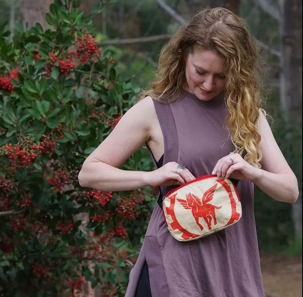 Malia Design - Recycled Cement Bag Hip Sack - Camel or Pegasus