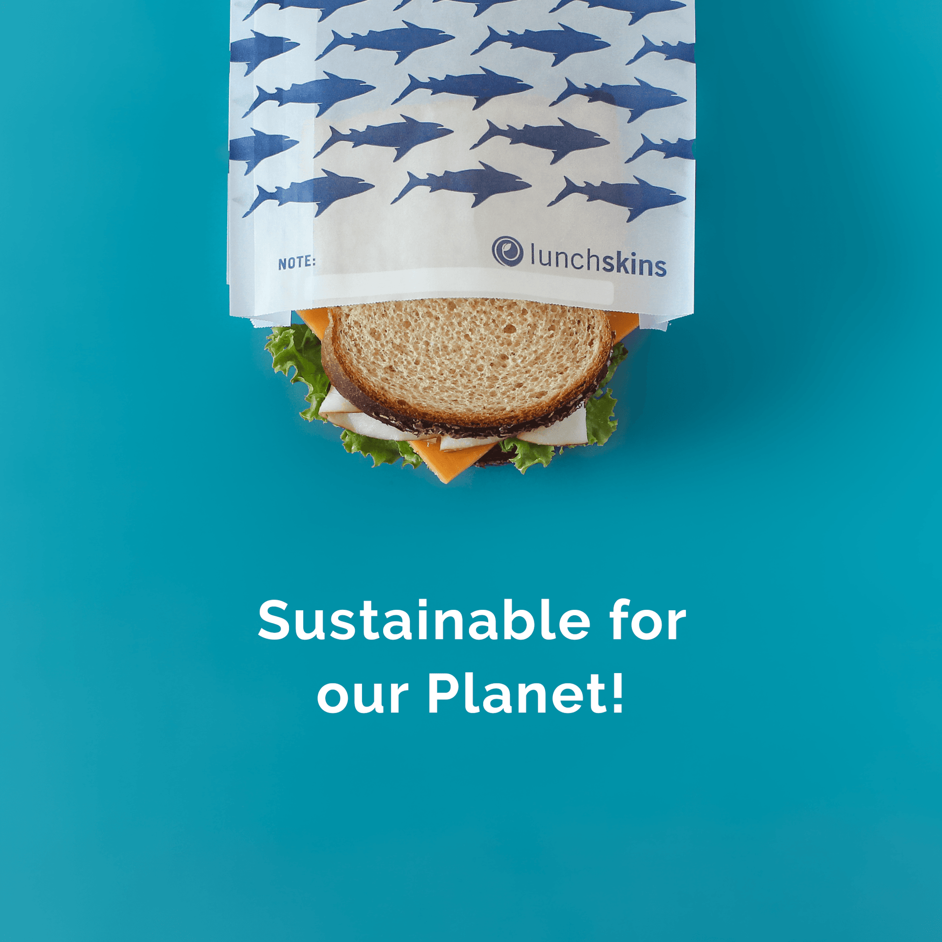 Lunchskins - Recyclable Sandwich Bags 50ct – Shark Print