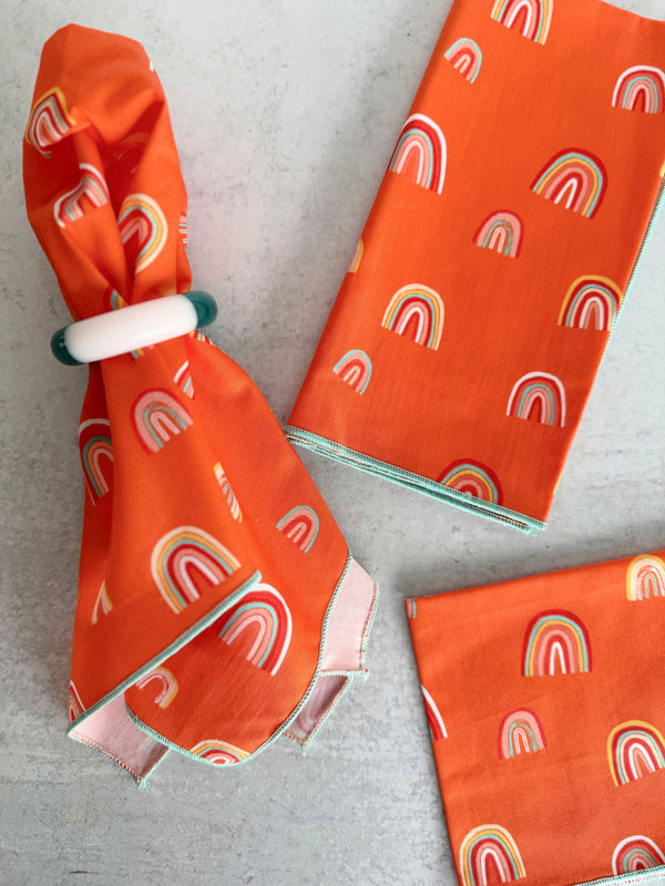 Dot and Army - Over the Rainbow Cloth Napkins, set of four