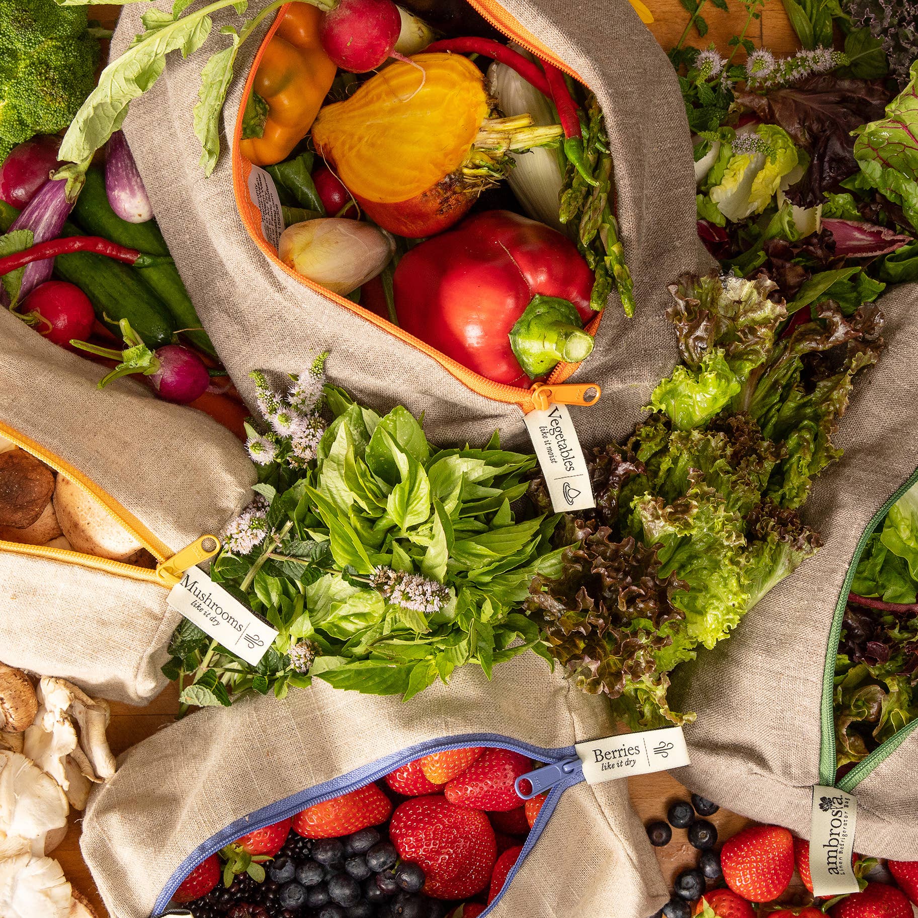 Reusable Linen Produce Bags (Set of 4)