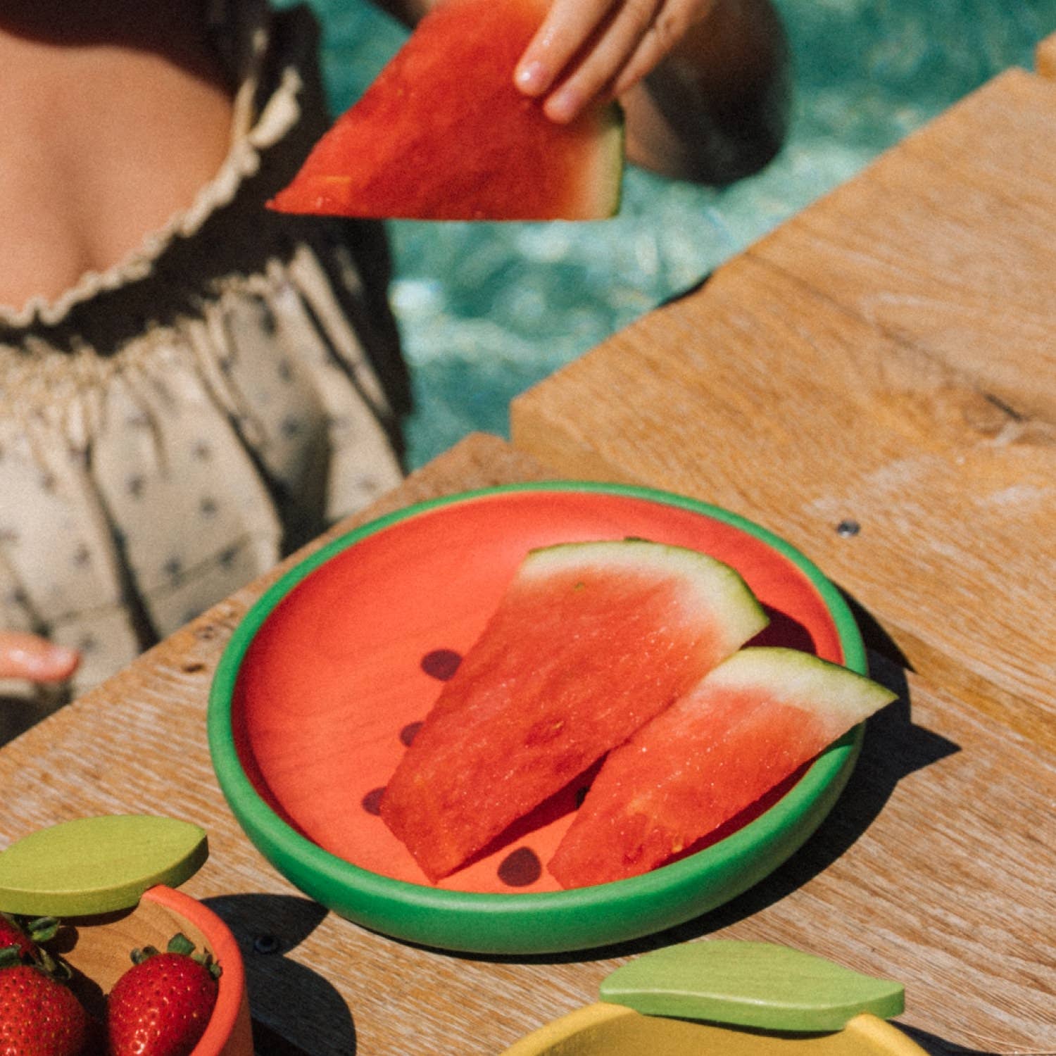 Oli & Carol - Wally the Watermelon Plate & Spoon Set