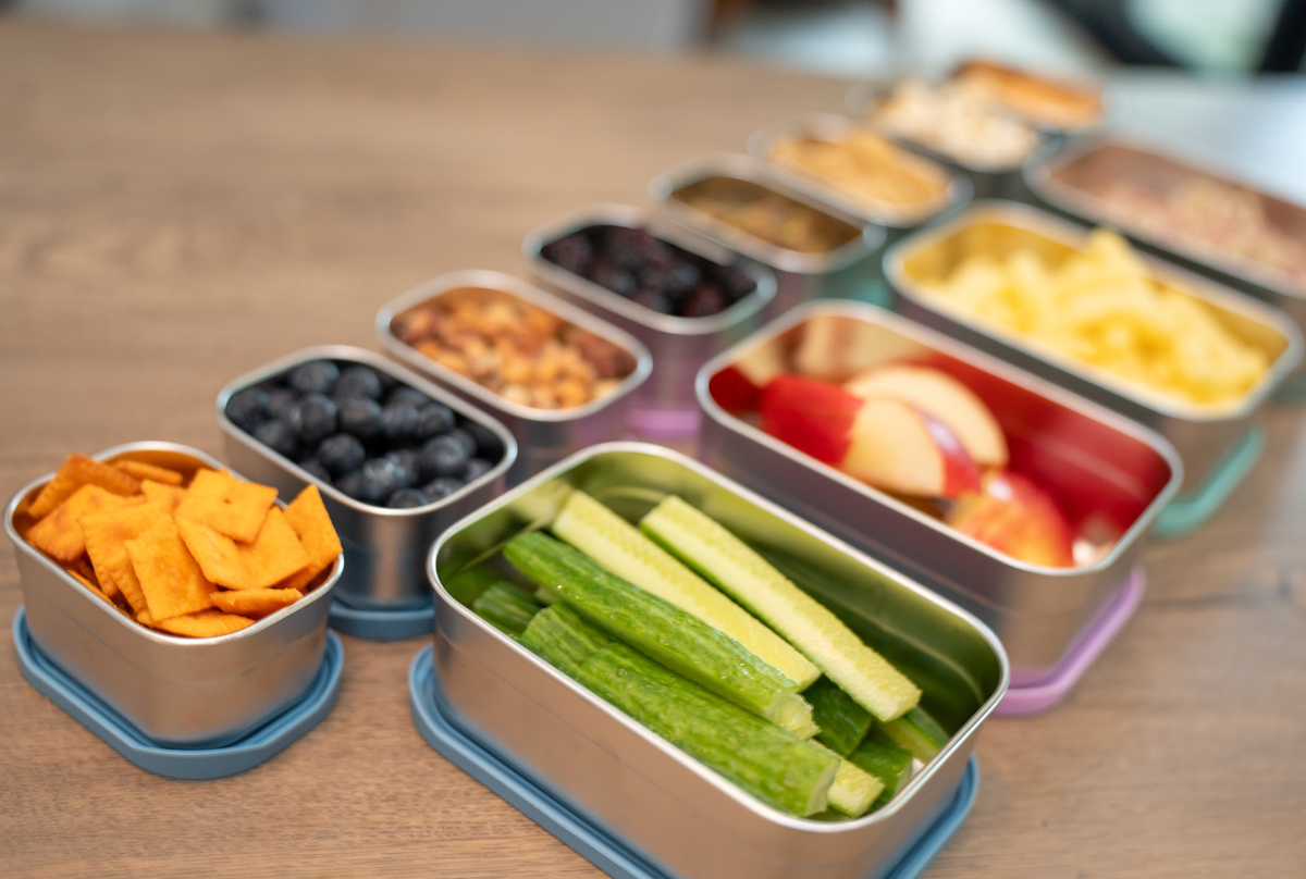 WeeSprout - Stainless Steel Bento Box Set with Silicone Lids – Set of 3 green