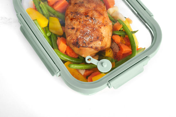 51.4oz Glass Food Storage Container w/ Glass Vented Lid