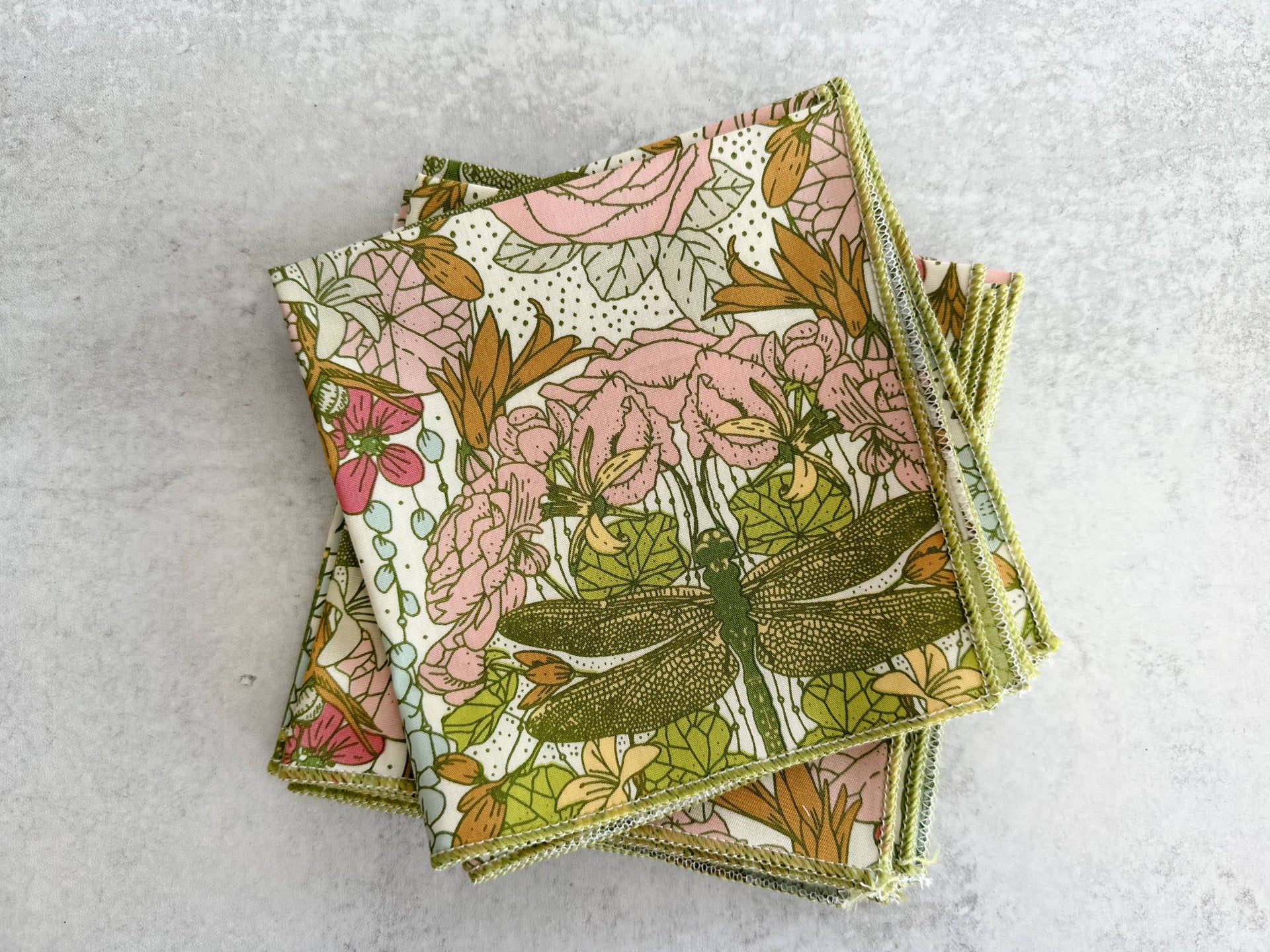 Dragonfly Garden Cloth Napkins, set of four: Everyday