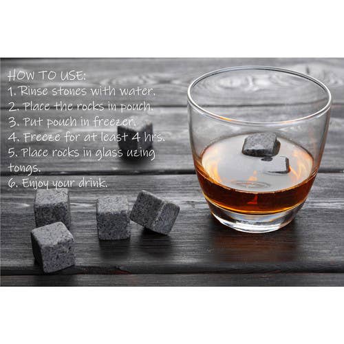 Whiskey Stones and Stainless Steel Straw Set
