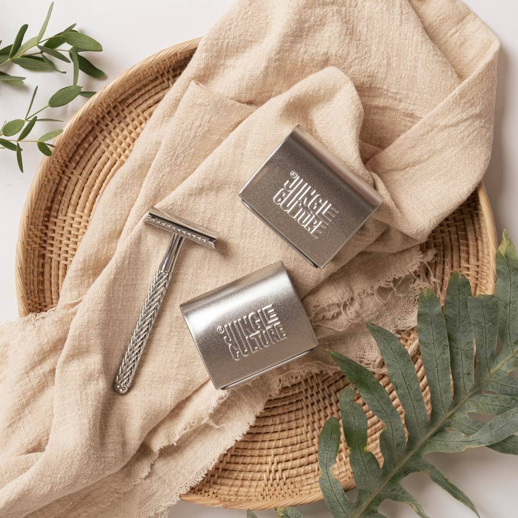 Reusable Metal Safety Razors - Includes 10x Razor Blades
