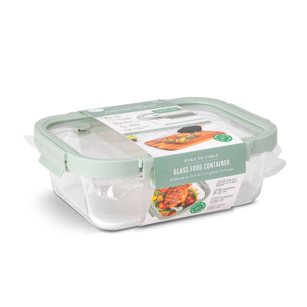 51.4oz Glass Food Storage Container w/ Glass Vented Lid