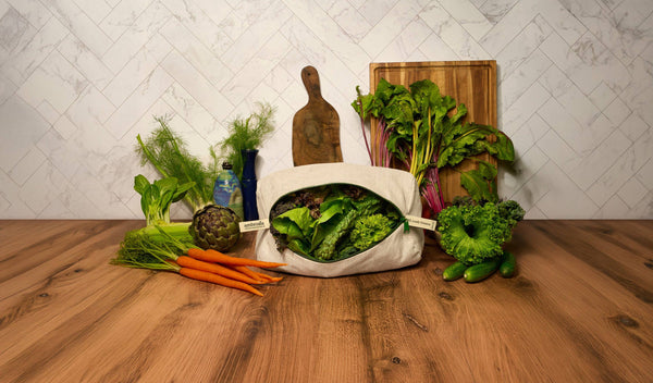 Ambrosia Bag - XL Leafy Greens Bag | Reusable Linen Produce Storage