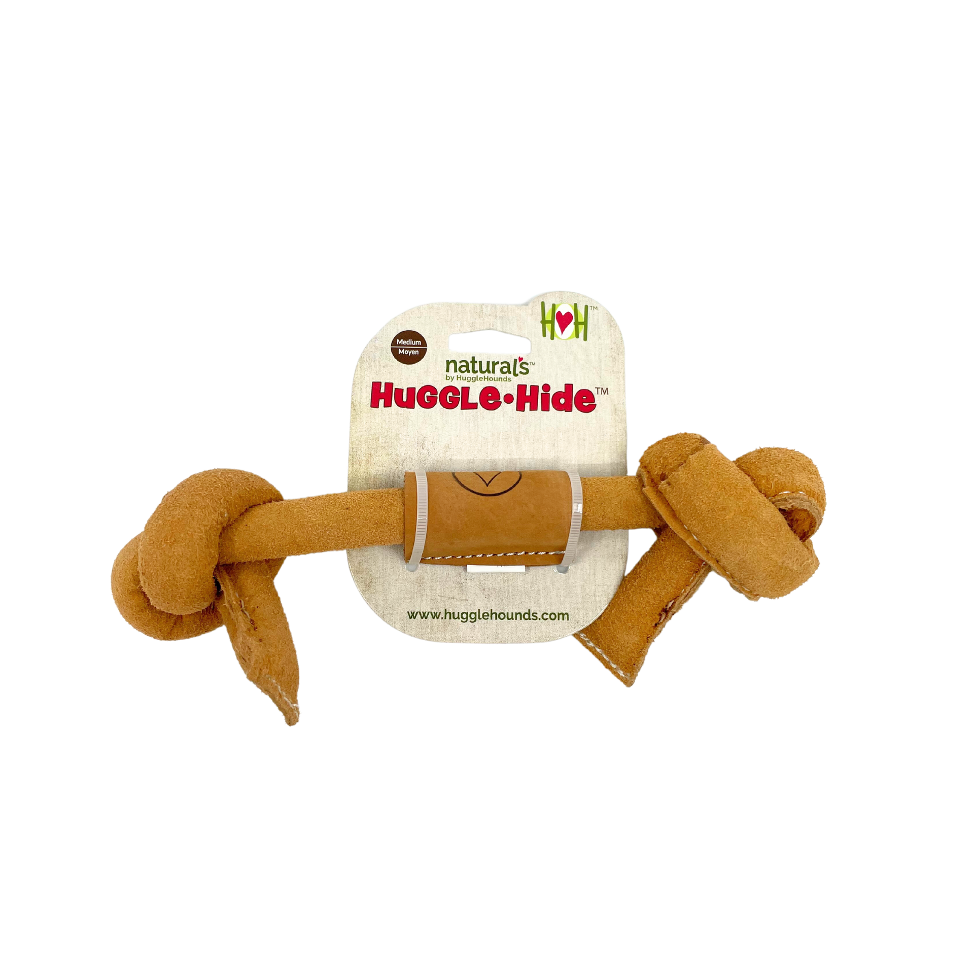 HuggleGroup - Huggle-Hide® Natural Leather Knotted Bone Dog Toy