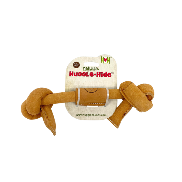 HuggleGroup - Huggle-Hide® Natural Leather Knotted Bone Dog Toy