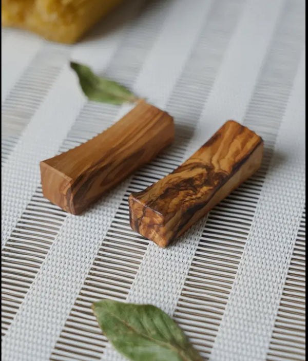 Natural Olive Wood Chop Stick set with holder