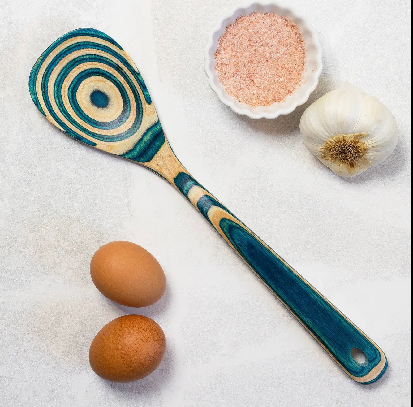 Olive Wood and blue  Birch wood Cooking Utensils