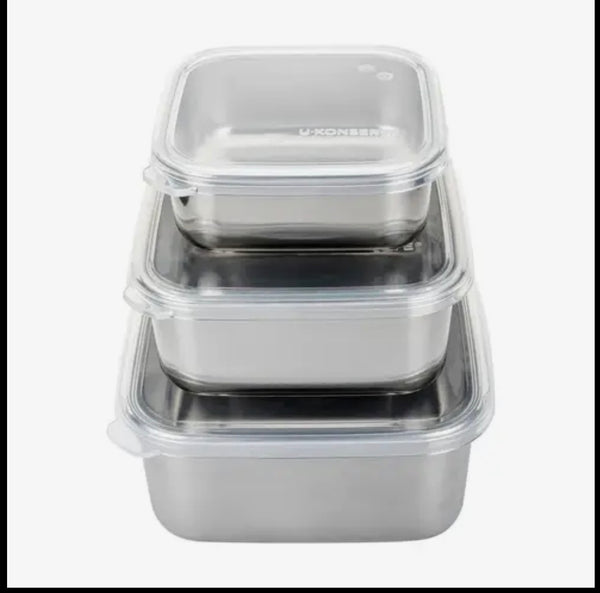 U Konserve - Square Stainless Containers with silicone lids
