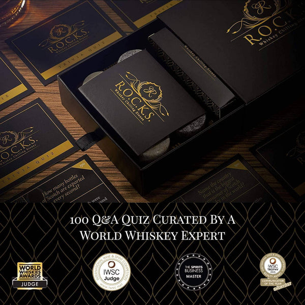 ROCKS Whiskey Chilling Stones - The Rocks x Whiskey Trivia Quiz Gift Set