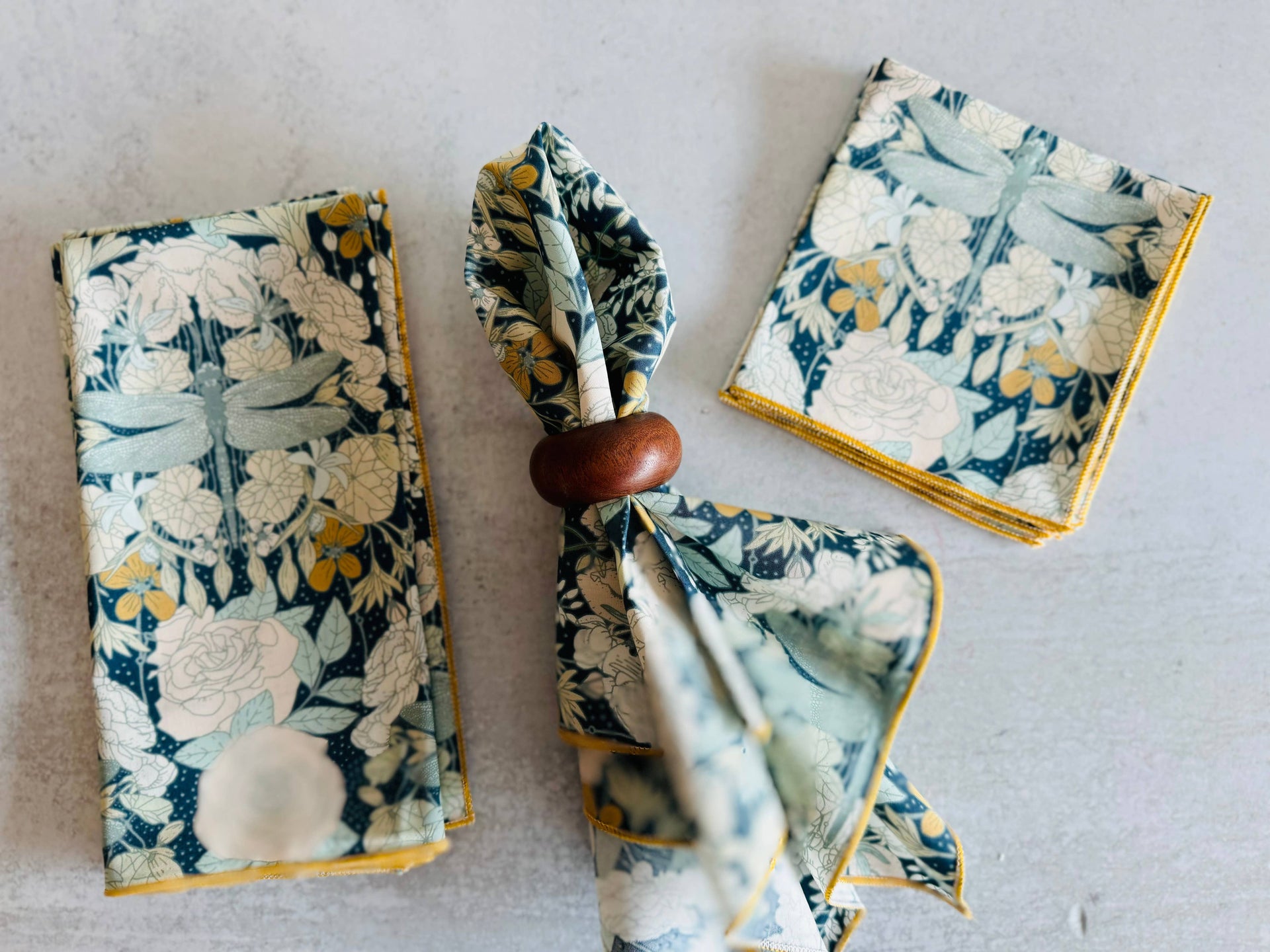 Dot and Army - Dragonflies at Twilight Cloth Napkins, set of four