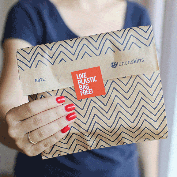 Lunchskins - Compostable XL Sandwich Bags Chevron 50 Count