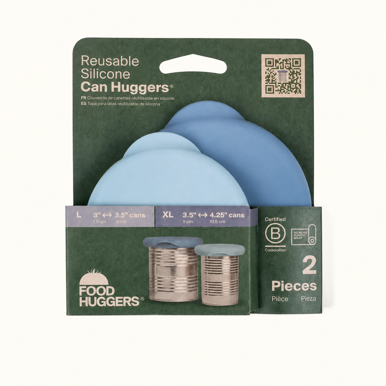 Food Huggers - Reusable Silicone Can Huggers – Cool Blue (Set of 2)