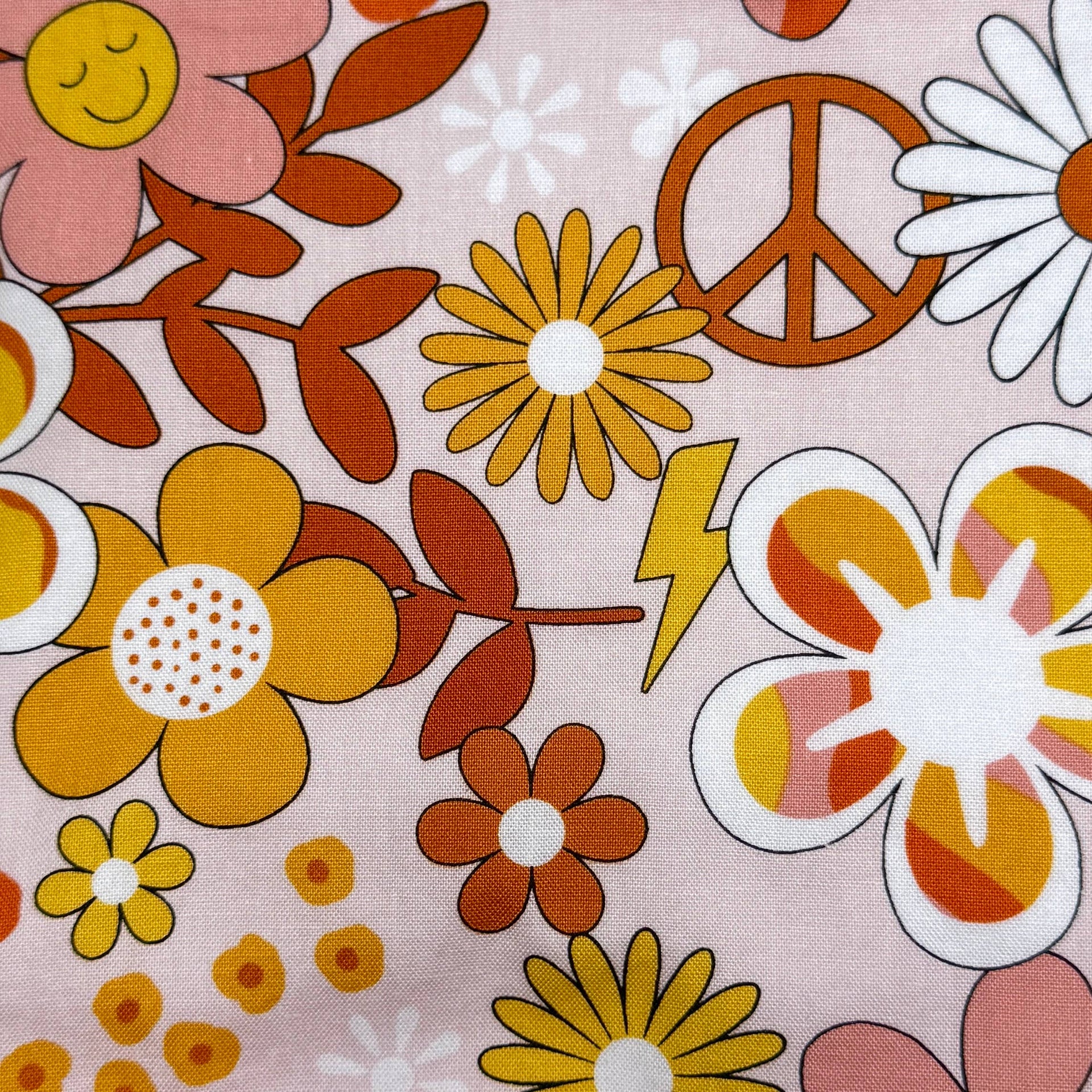2 Bag Set Reusable Snack & Sandwich Food Bags, Peace & Love