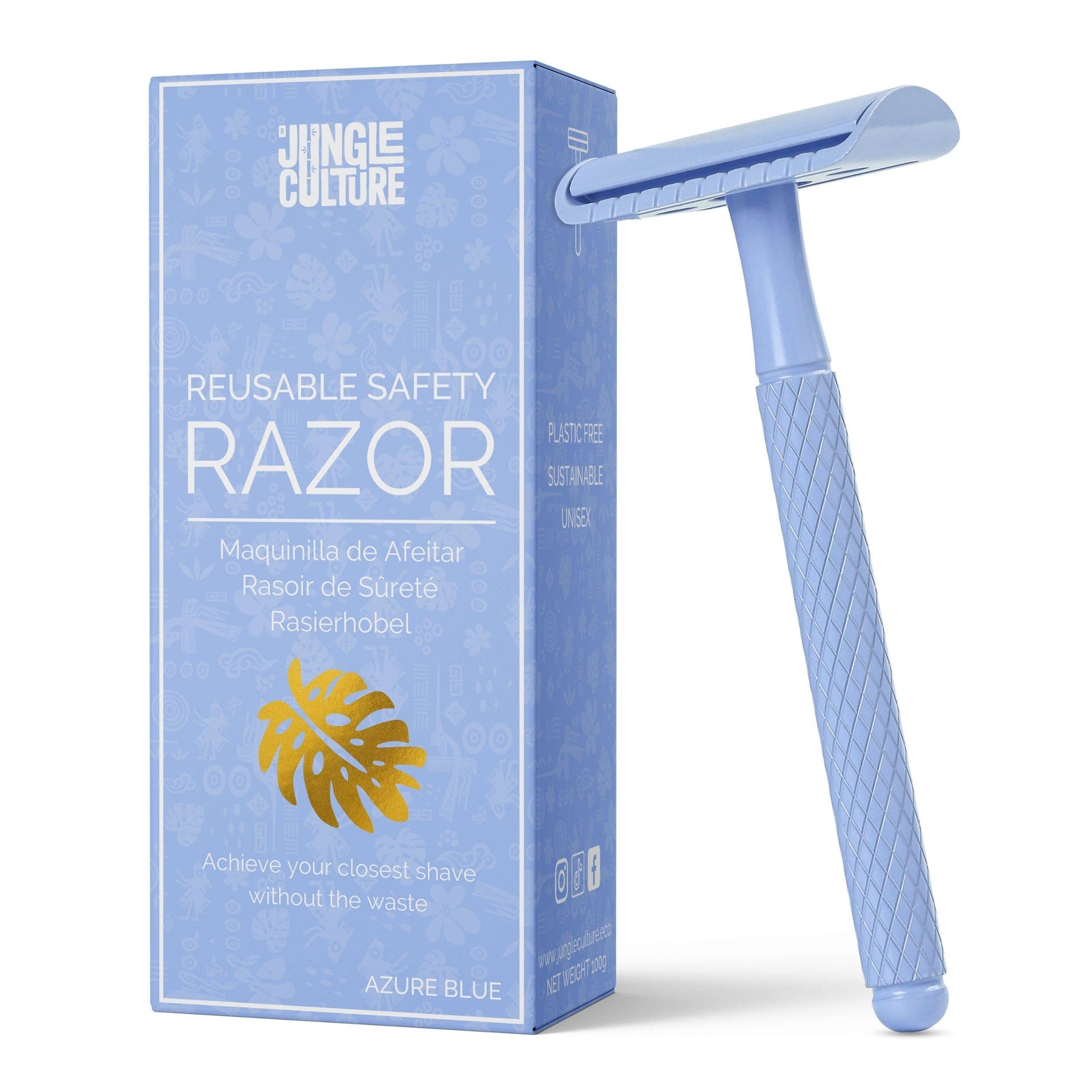 Reusable Metal Safety Razors - Includes 10x Razor Blades