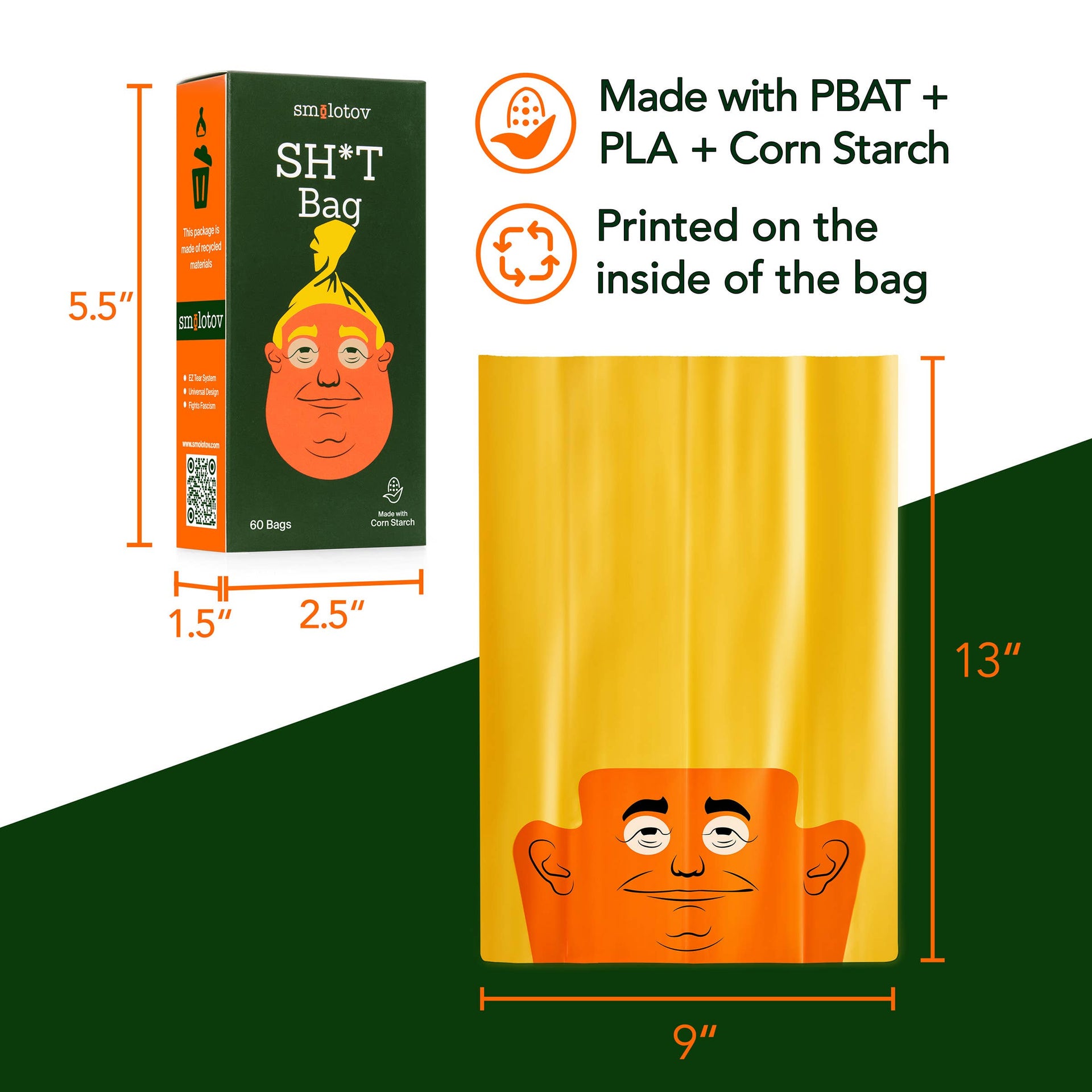 Smolotov - SH*T Bag - Stable Genius - Premium Pet Waste Bags x Smolotov
