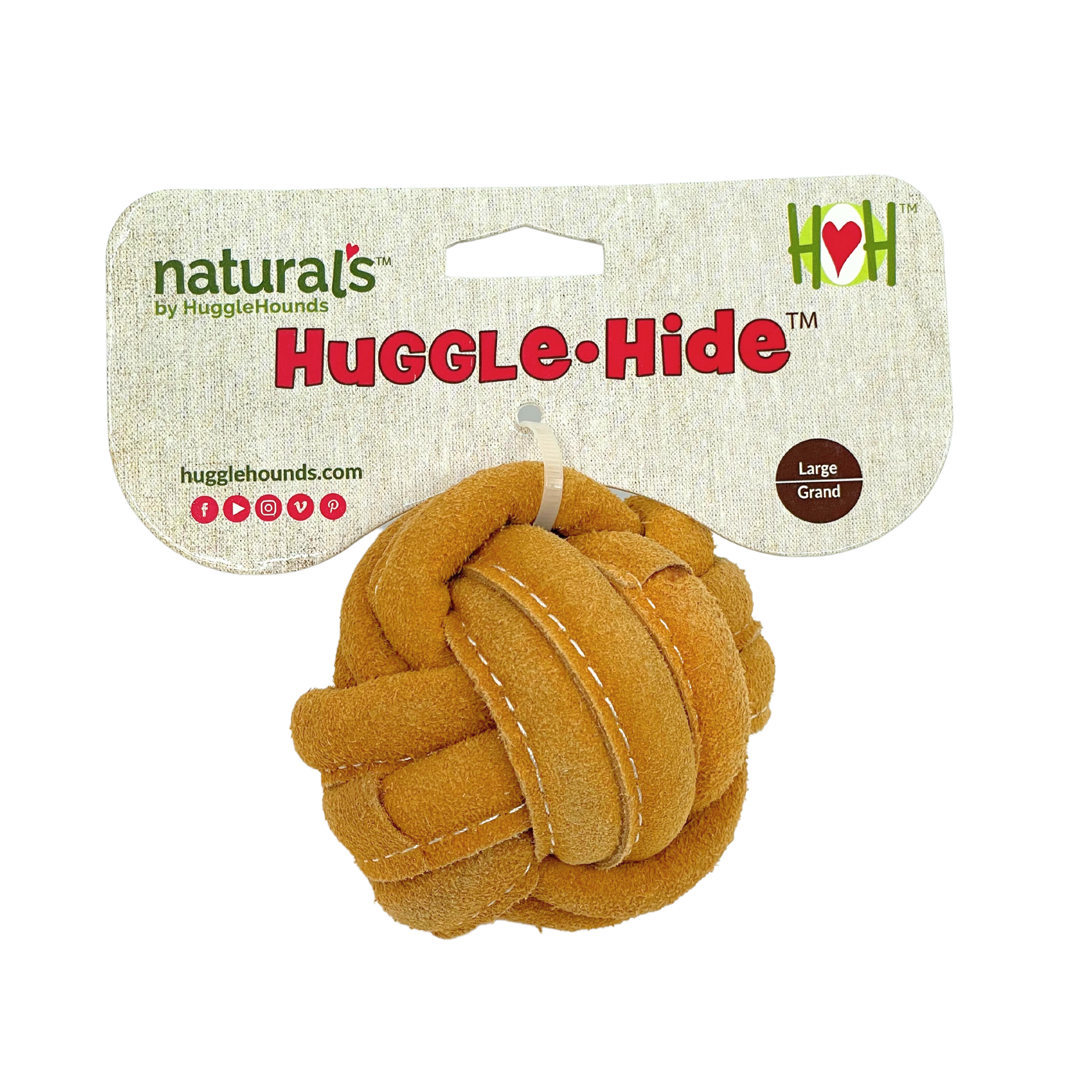 HuggleGroup - Huggle-Hide® Natural Leather Ball Dog Toy