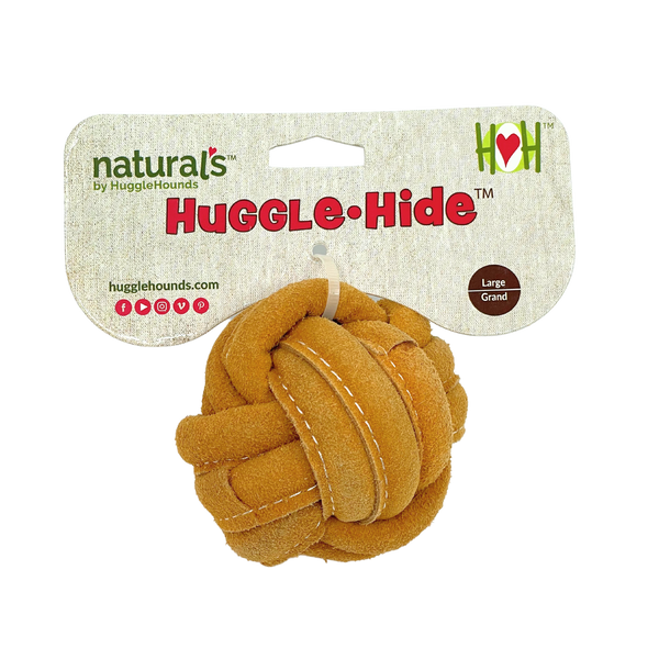 HuggleGroup - Huggle-Hide® Natural Leather Ball Dog Toy