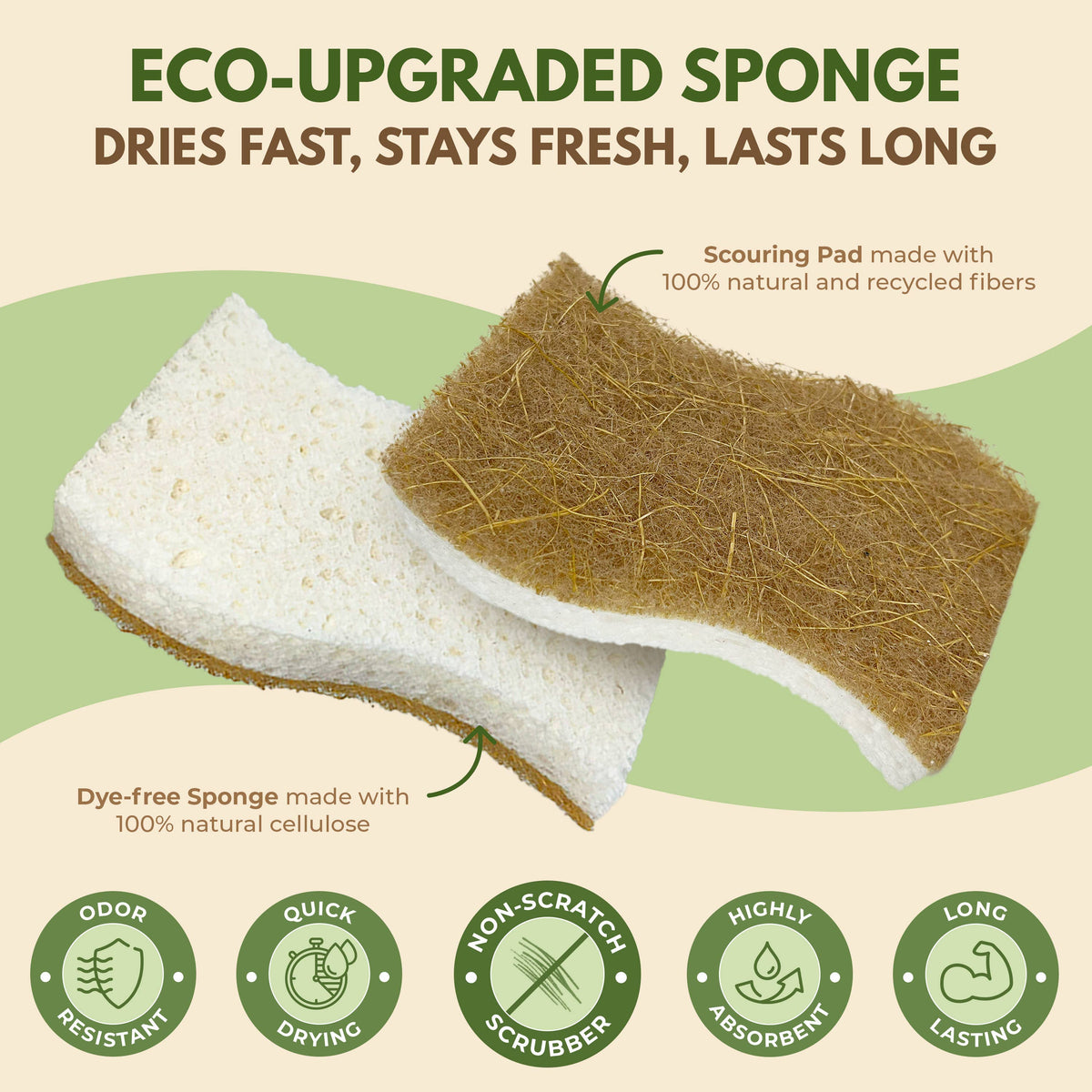 Compostable sponge - set of 2